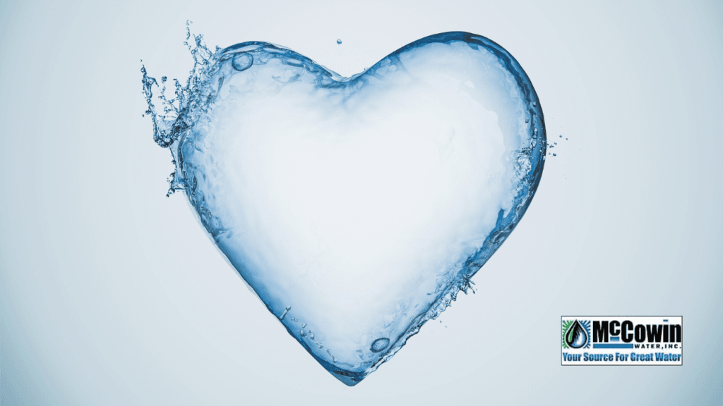 Heart-shaped splash of clean water representing the emotional and physical protection provided by reverse osmosis filtration for your family and home.