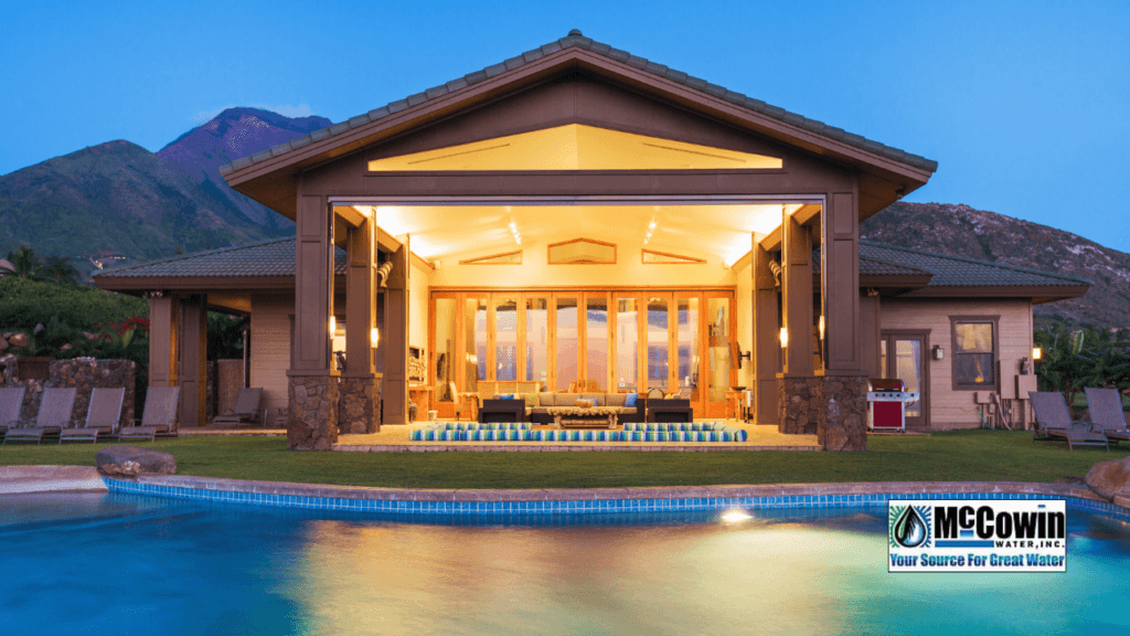 Luxury Irvine home with pool showing lifestyle benefits of whole-home water filtration, answering how much does a home water filtration system cost.