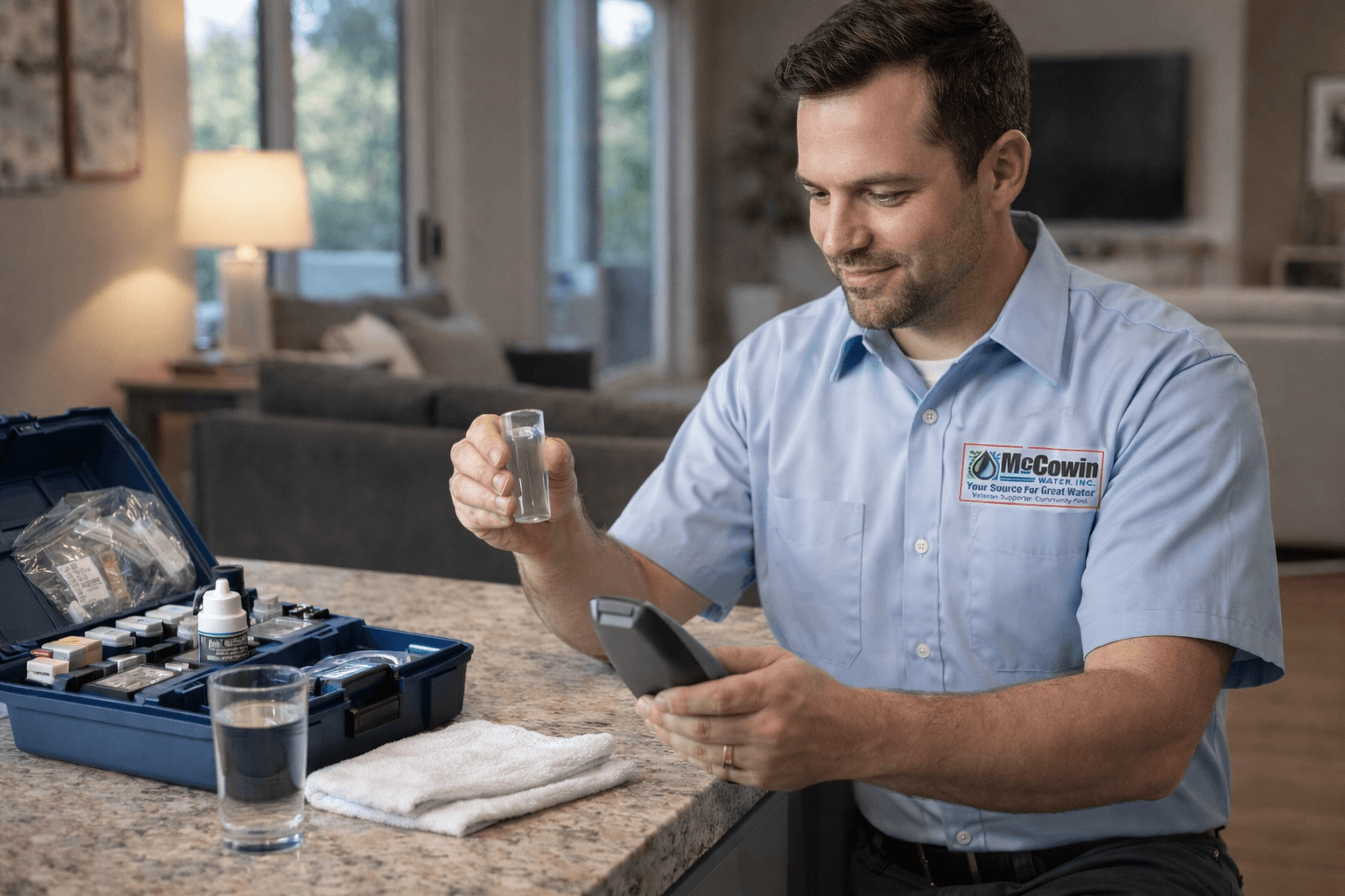 McCowin technician performing water test in Orange County