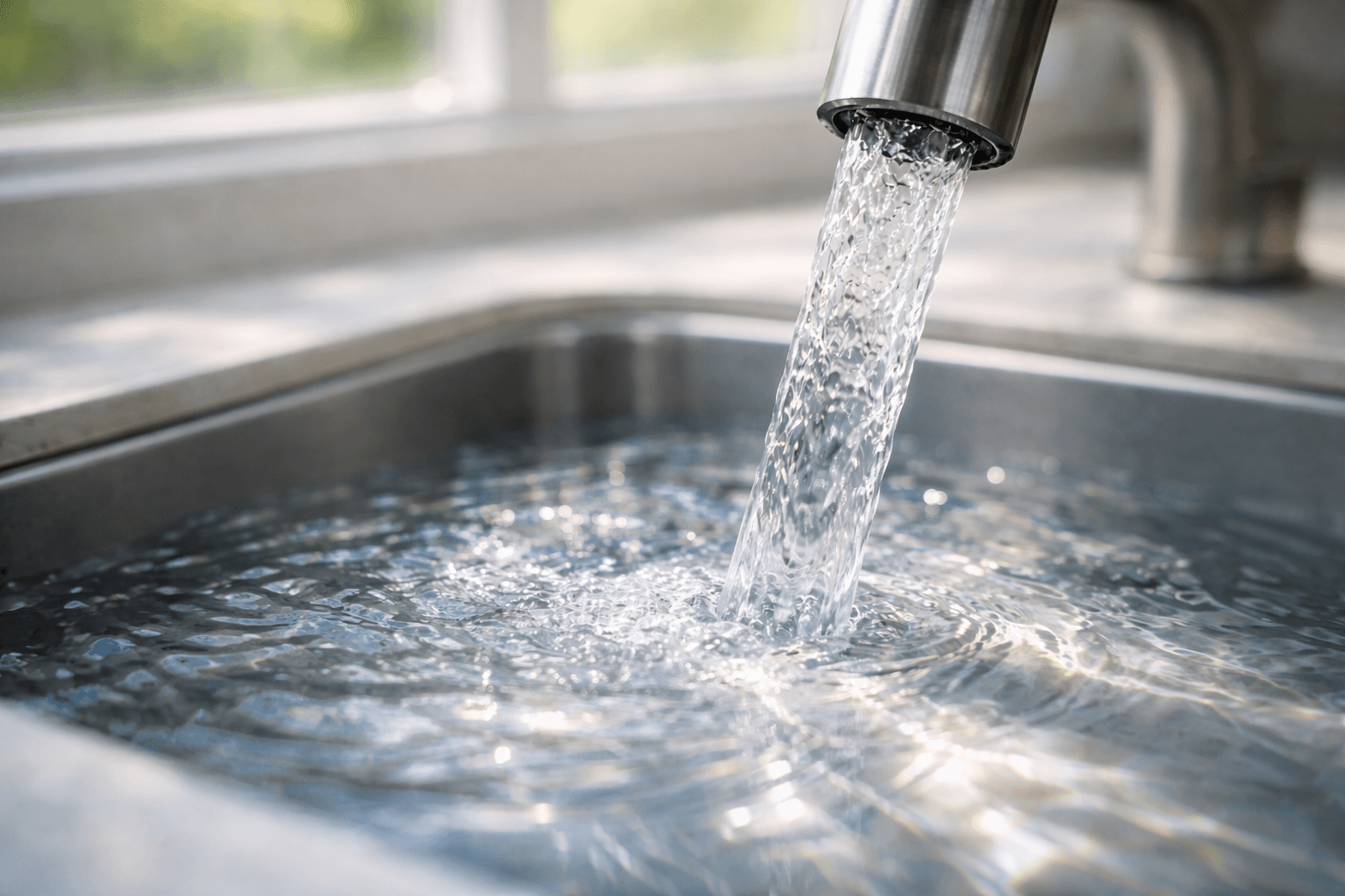 flowing faucet water after a free in-home water test