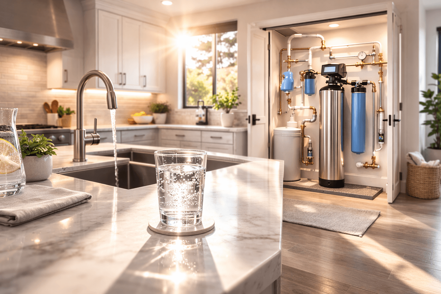 whole-home filtration system featuring McCowin Water vs competitors in-house filtration