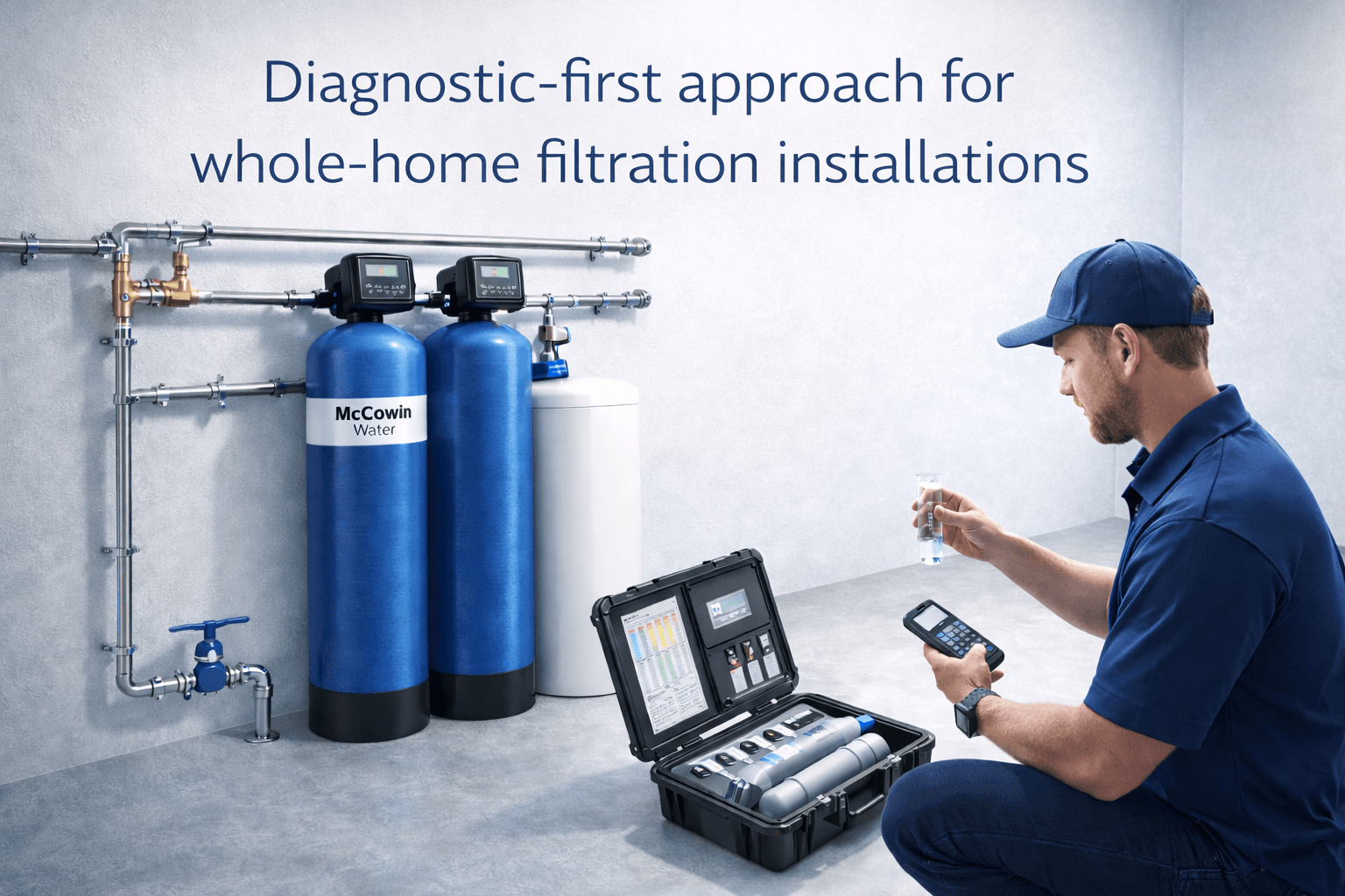 Diagnostic-first approach for whole-home filtration installations