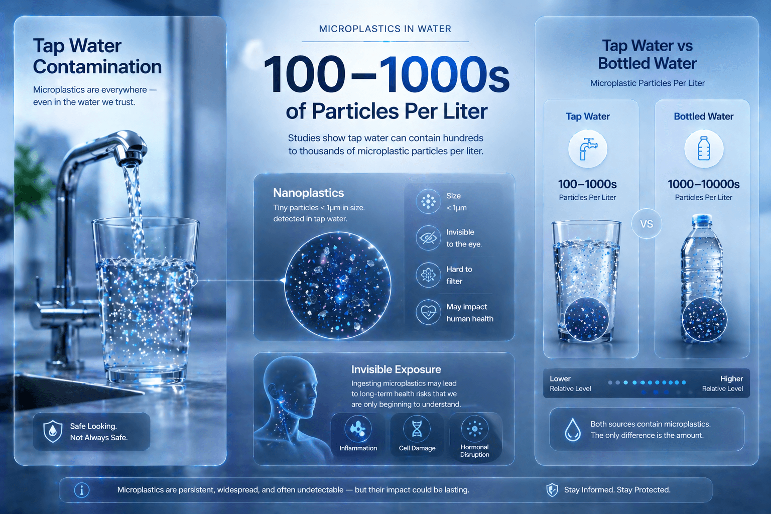 Microplastics in water infographic