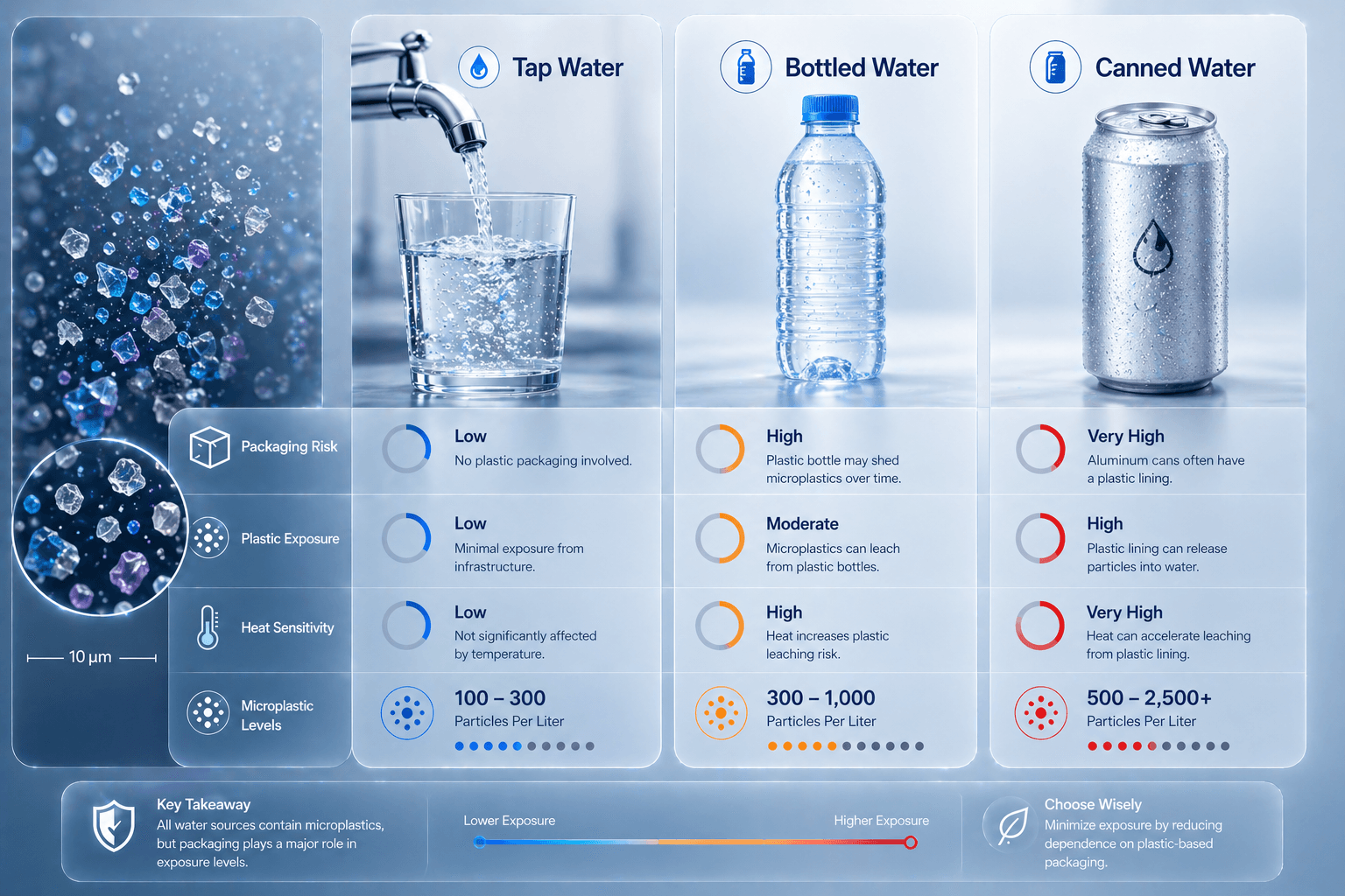 Water packaging comparison infographic