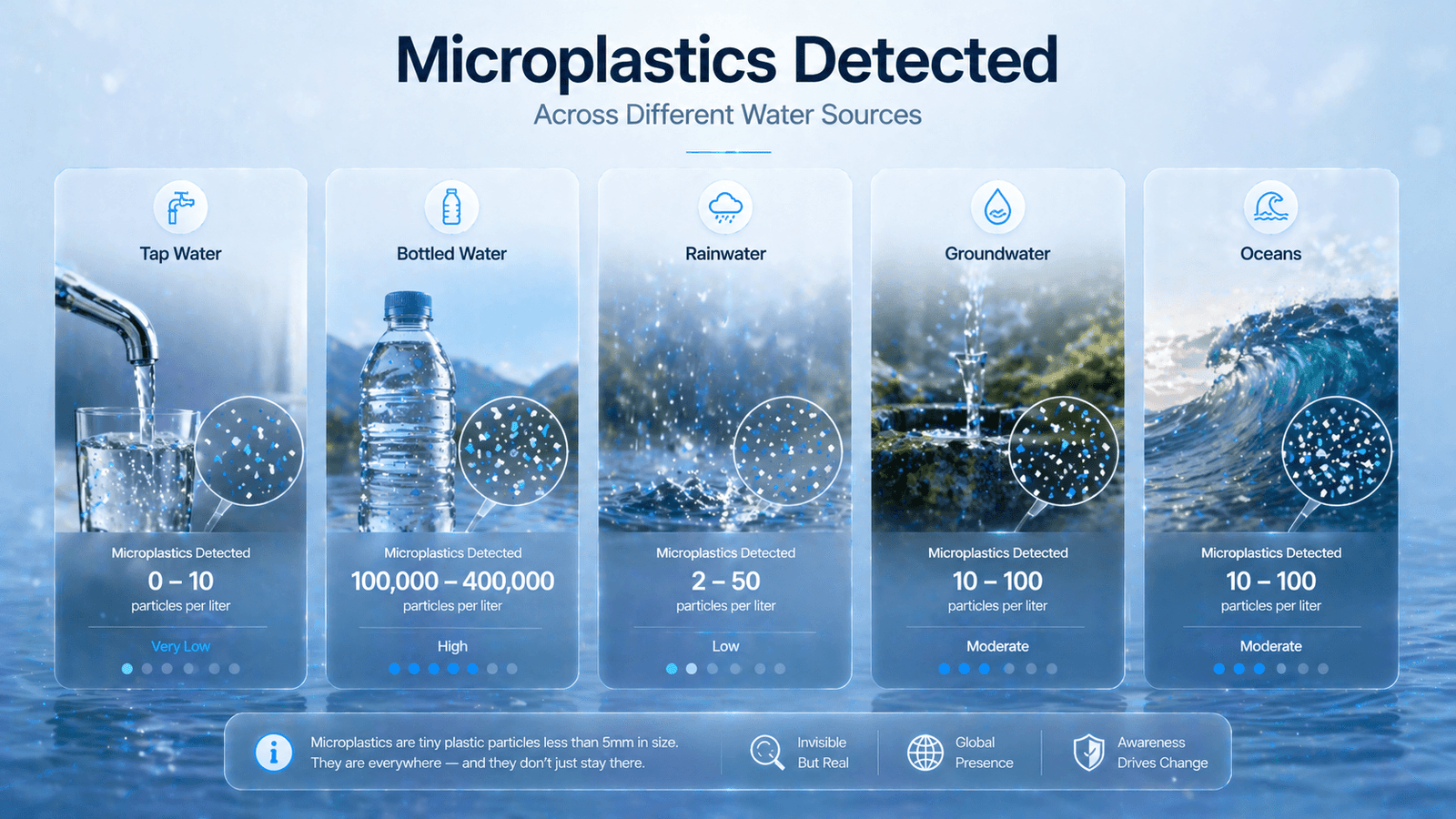 Microplastics in water sources infographic