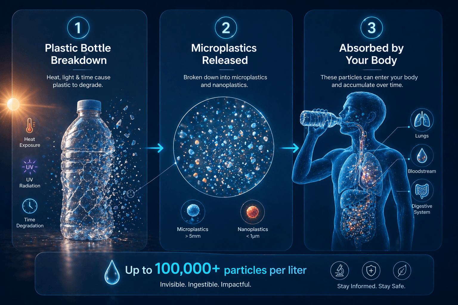 Microplastic in Water journey of bottled water contamination