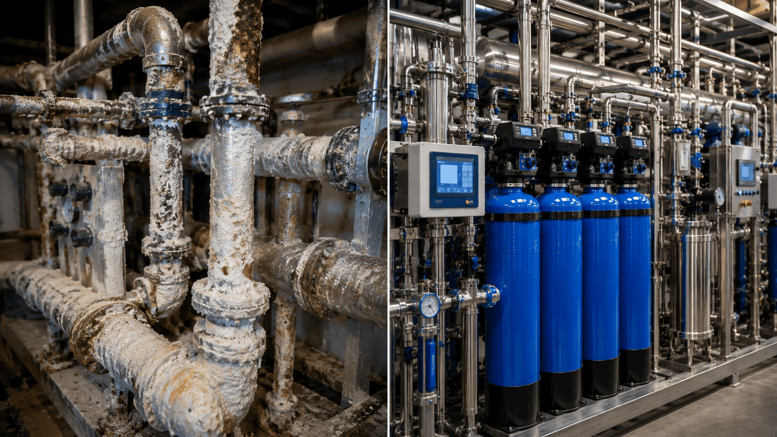 Before and after:  commercial filtration systems
