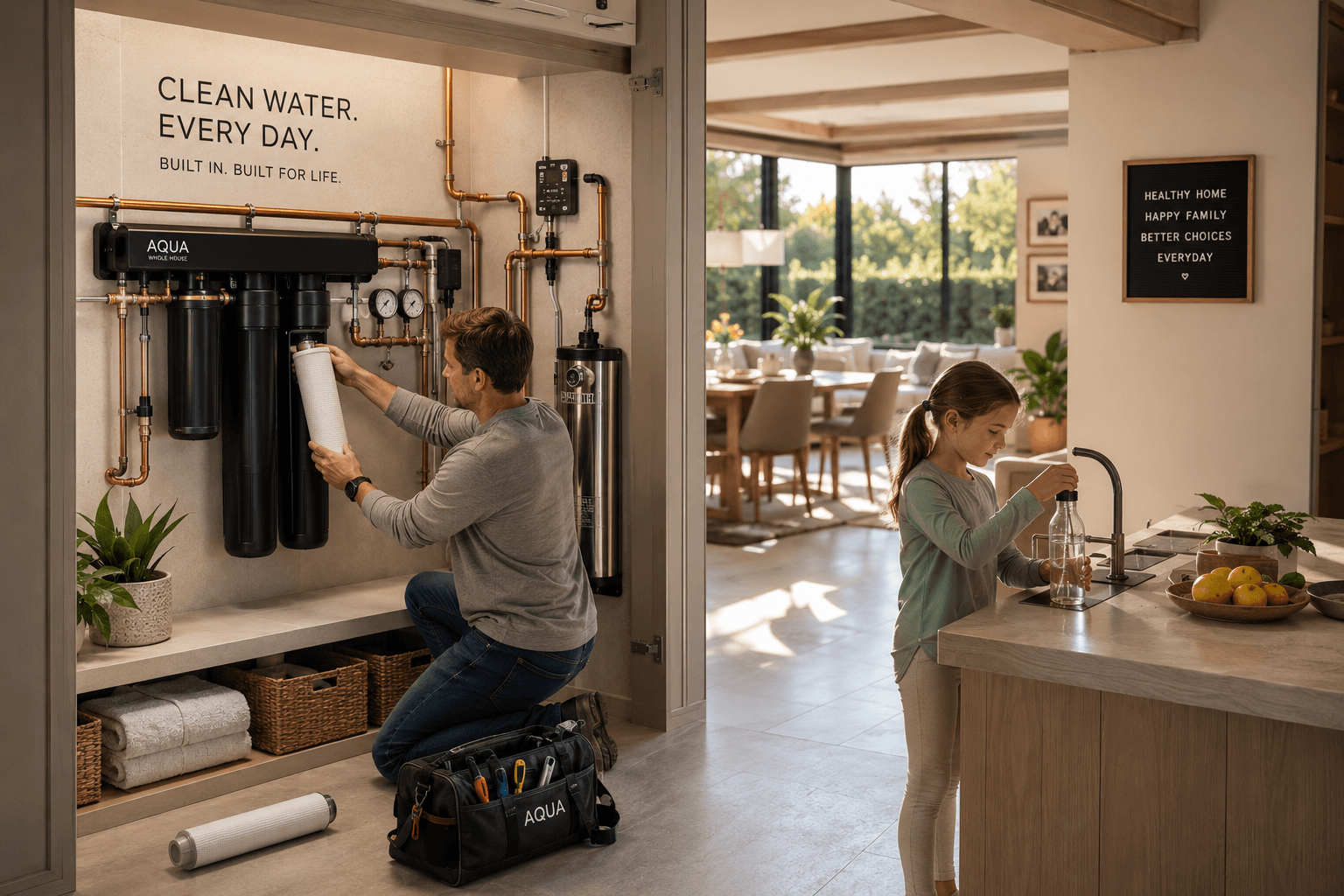 Clean water, healthy home atmosphere