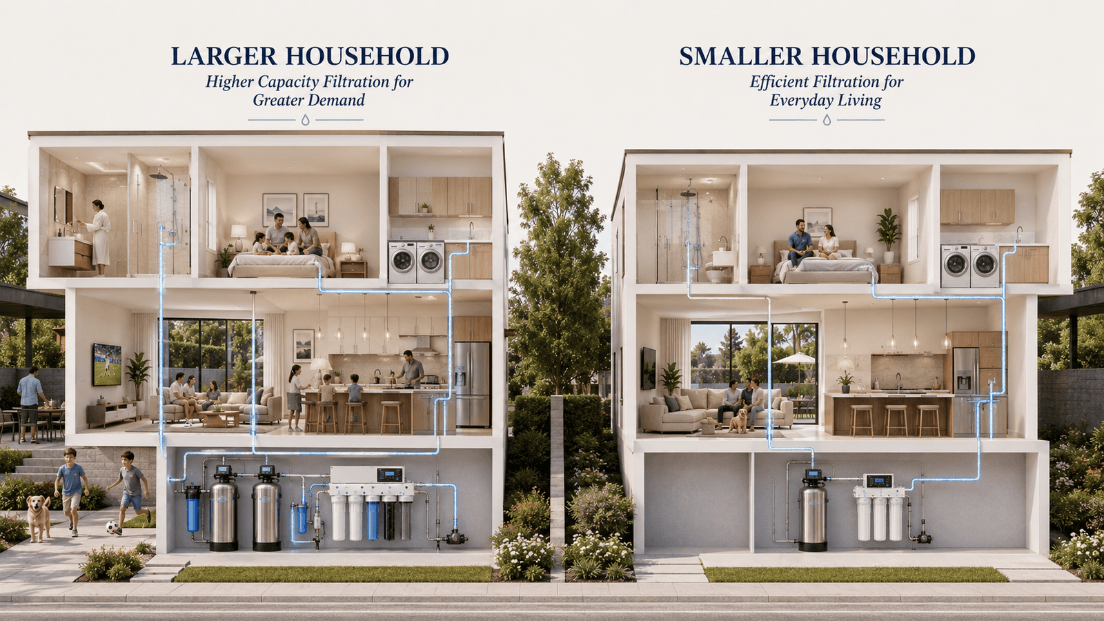 Modern homes side-by-side filtration comparison