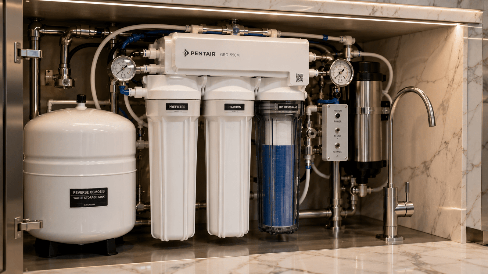 Modern kitchen water filtration system