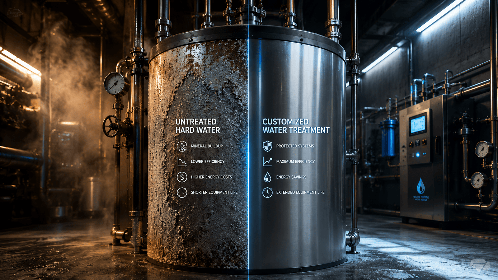 Water treatment efficiency vs. corrosion
