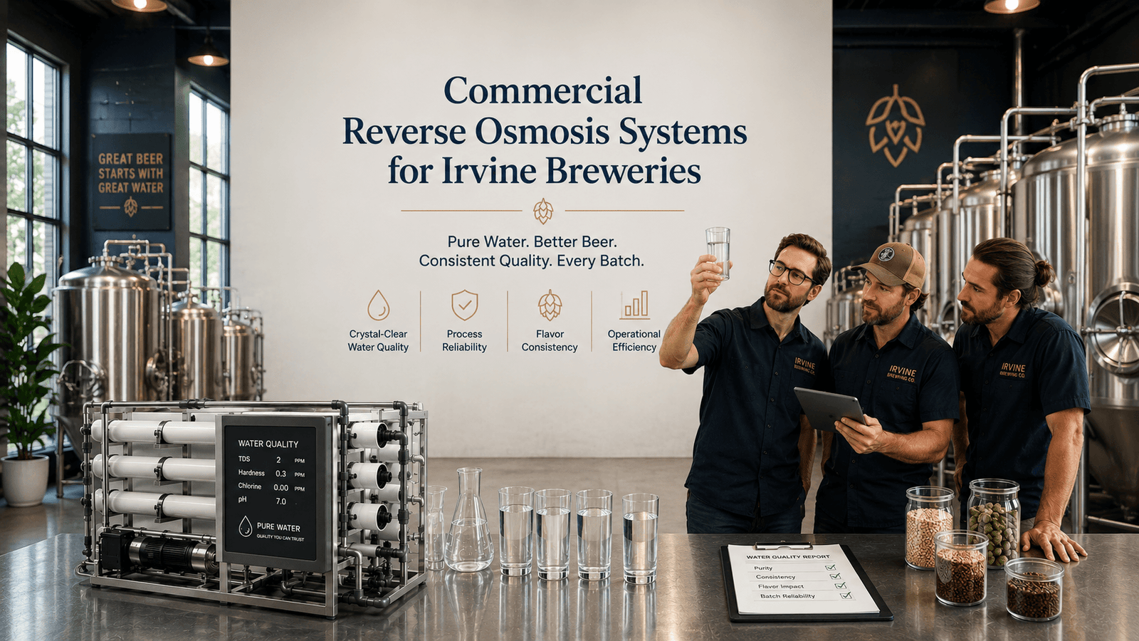 commercial reverse osmosis systems in Irvine supporting brewery water quality and production consistency