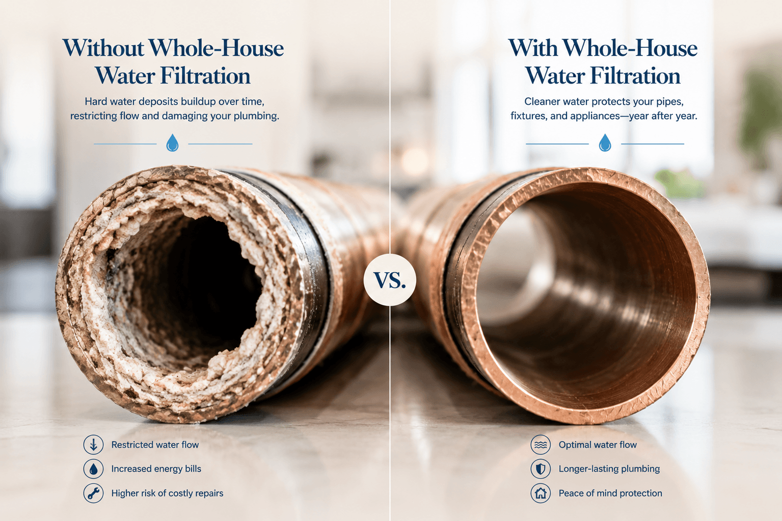 Filtered water versus corroded pipes