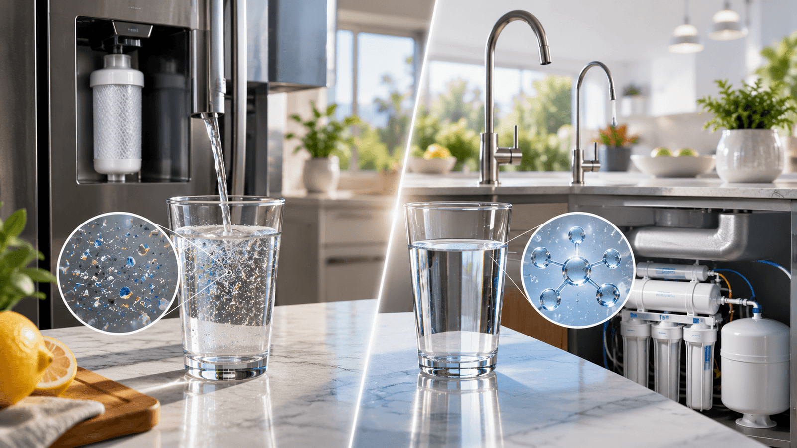 Fridge filter vs reverse osmosis comparison