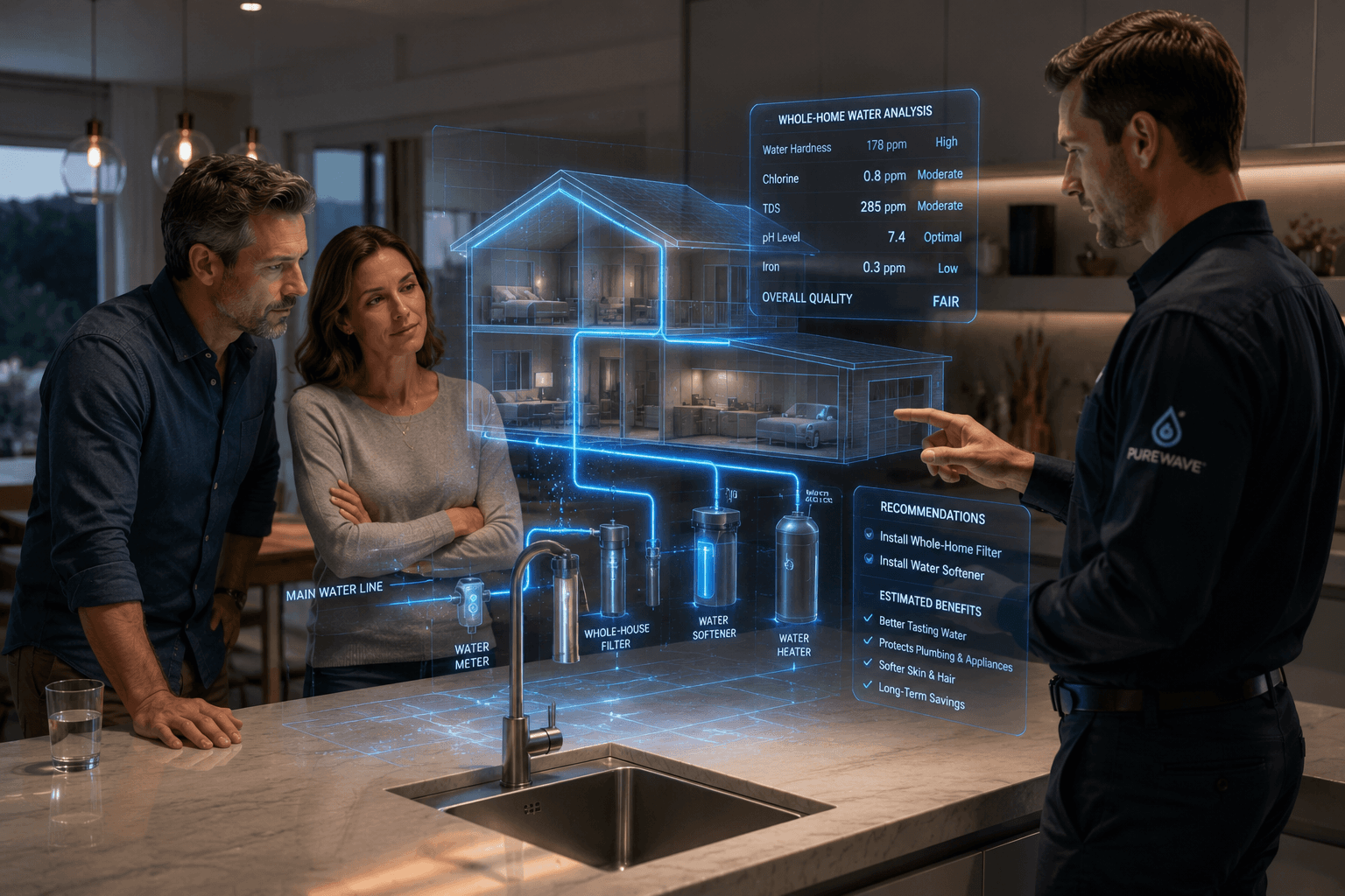 In-home water test analysis