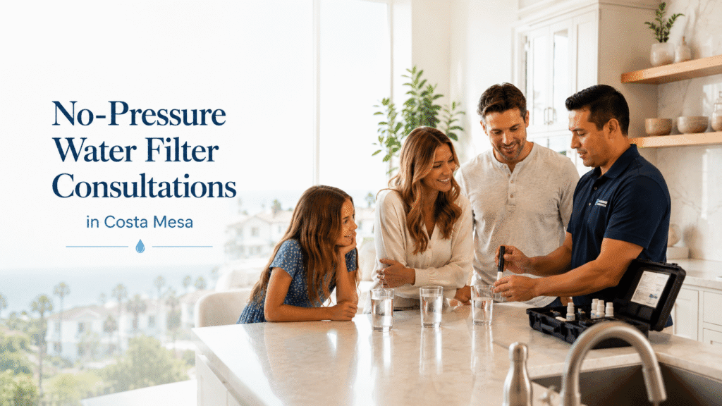 No-pressure water filter consultation in Costa Mesa