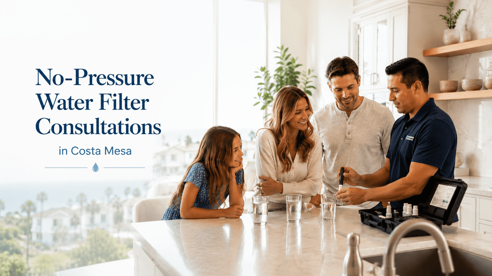 No-pressure water filter consultation in Costa Mesa