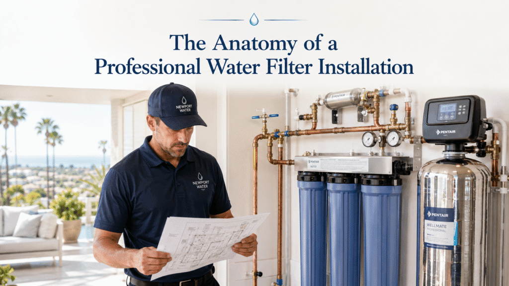 Professional water filter installation process