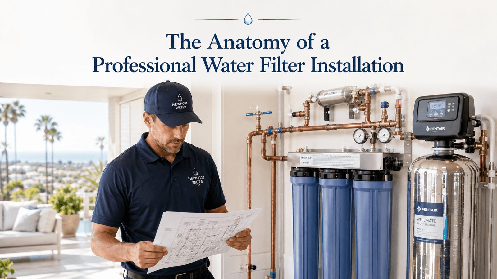 Professional water filter installation process