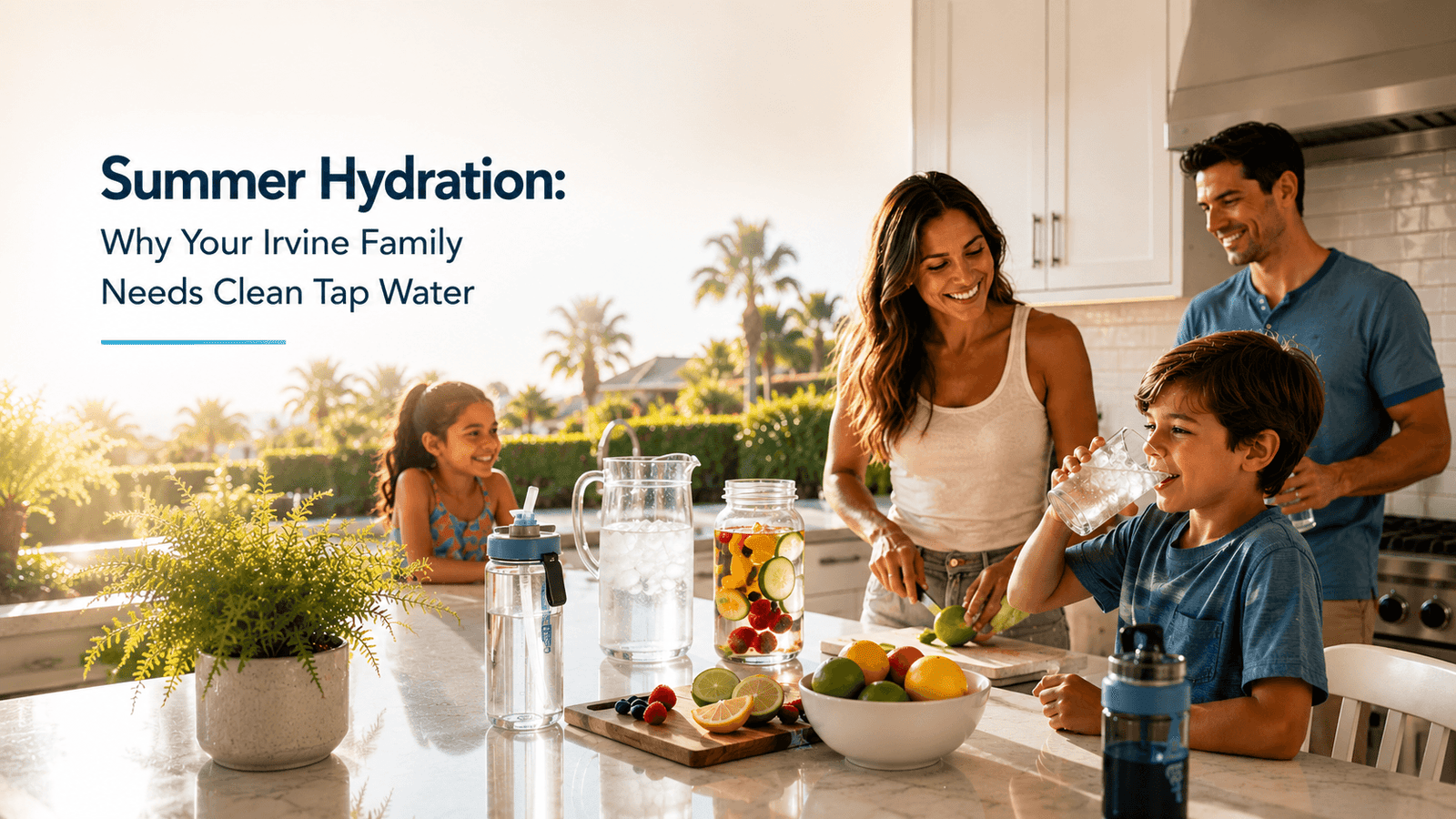 Summer hydration in the family kitchen