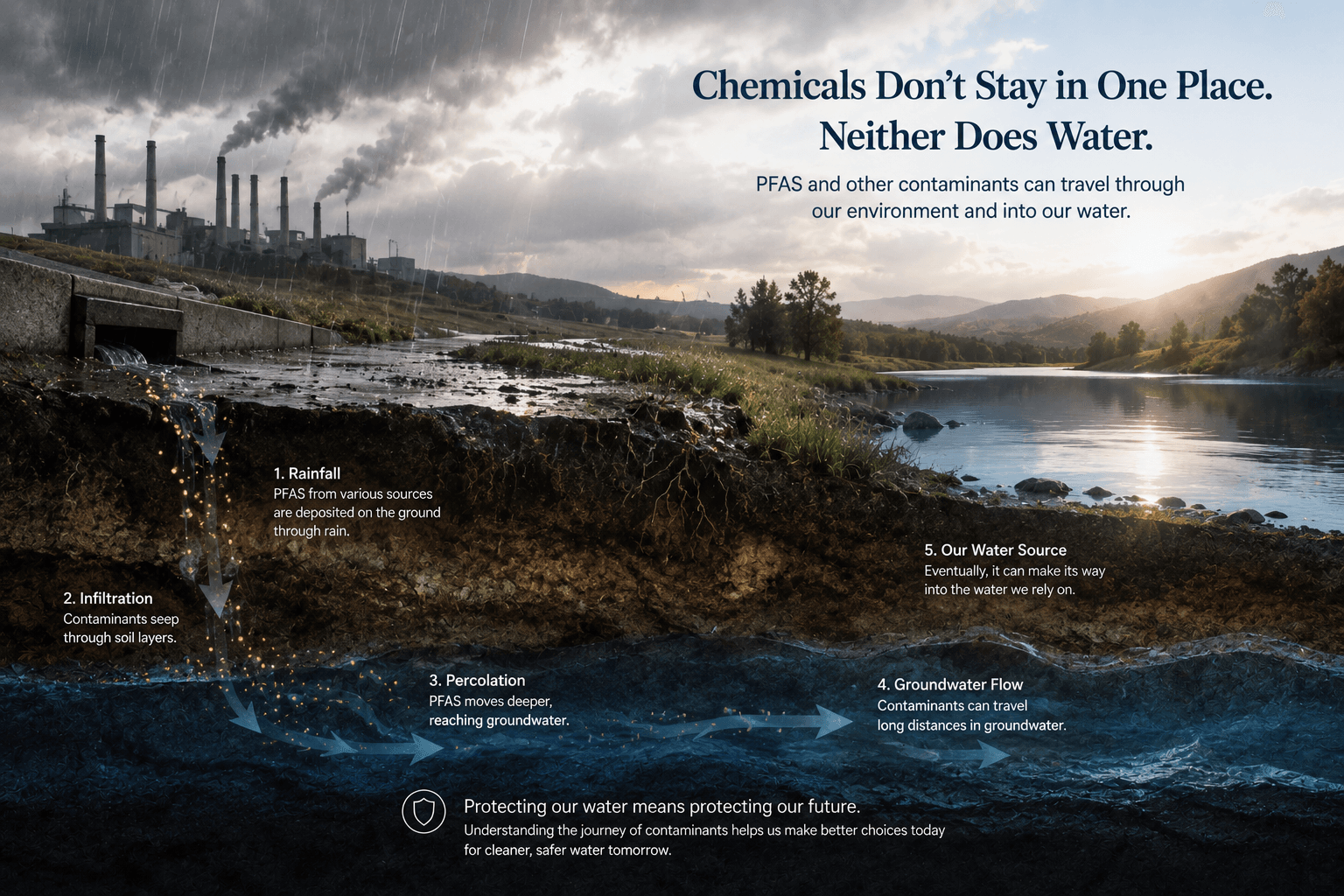 The journey of water and pollution