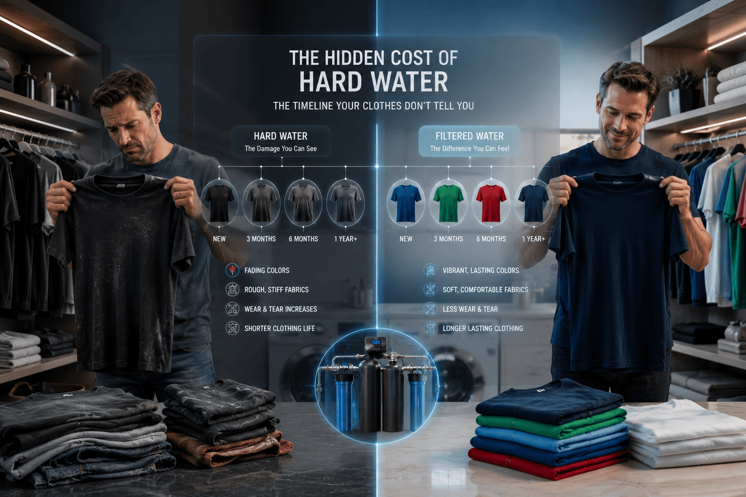 The power of filtered water on fabrics