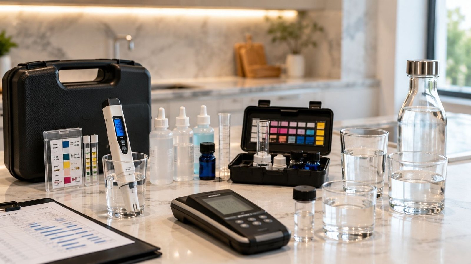 Advanced equipment used during a free in-home water test