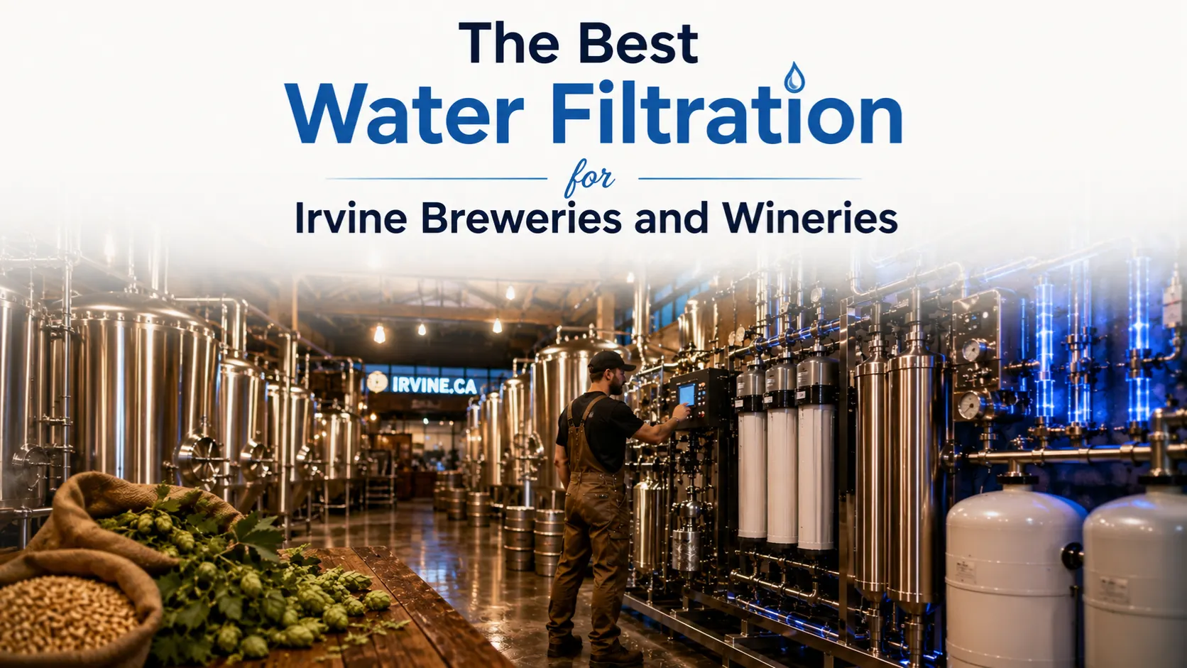 Best Water Filtration system supplying crystal-clear water to brewery tanks in an Irvine commercial brewery