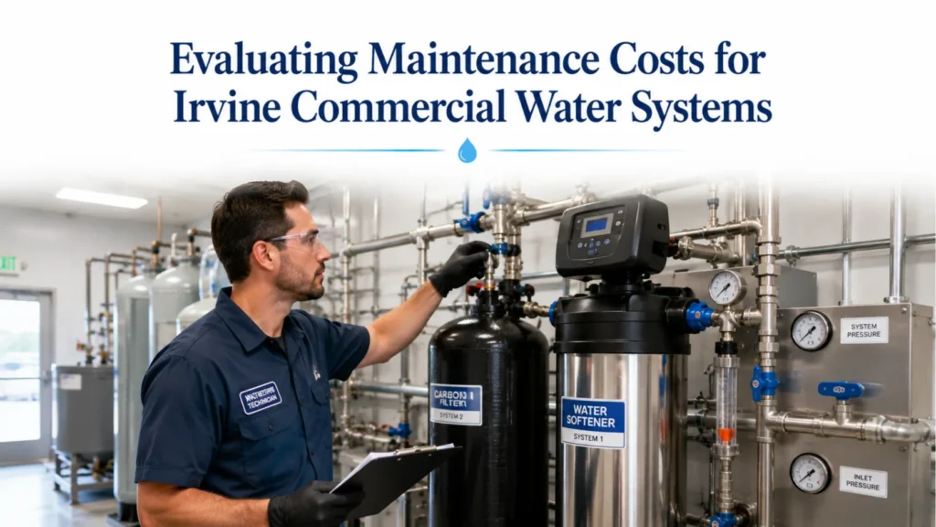 Commercial water systems being professionally maintained to improve performance and protect business equipment in Irvine