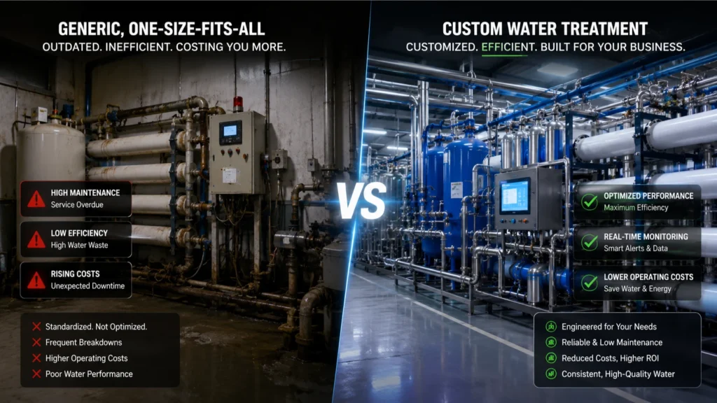 Comparison of custom water treatment and generic filtration systems for commercial businesses