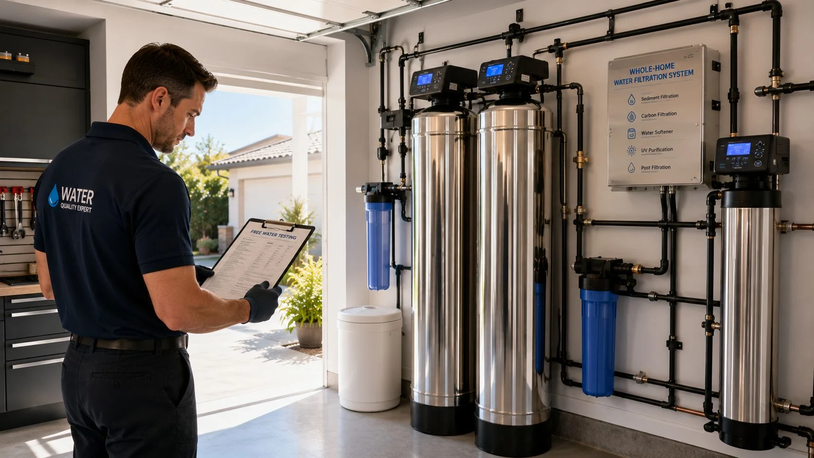 Free water testing helps recommend the right whole-home filtration system