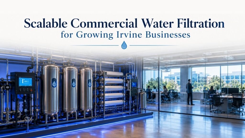 Scalable commercial water filtration system for a growing Irvine business.