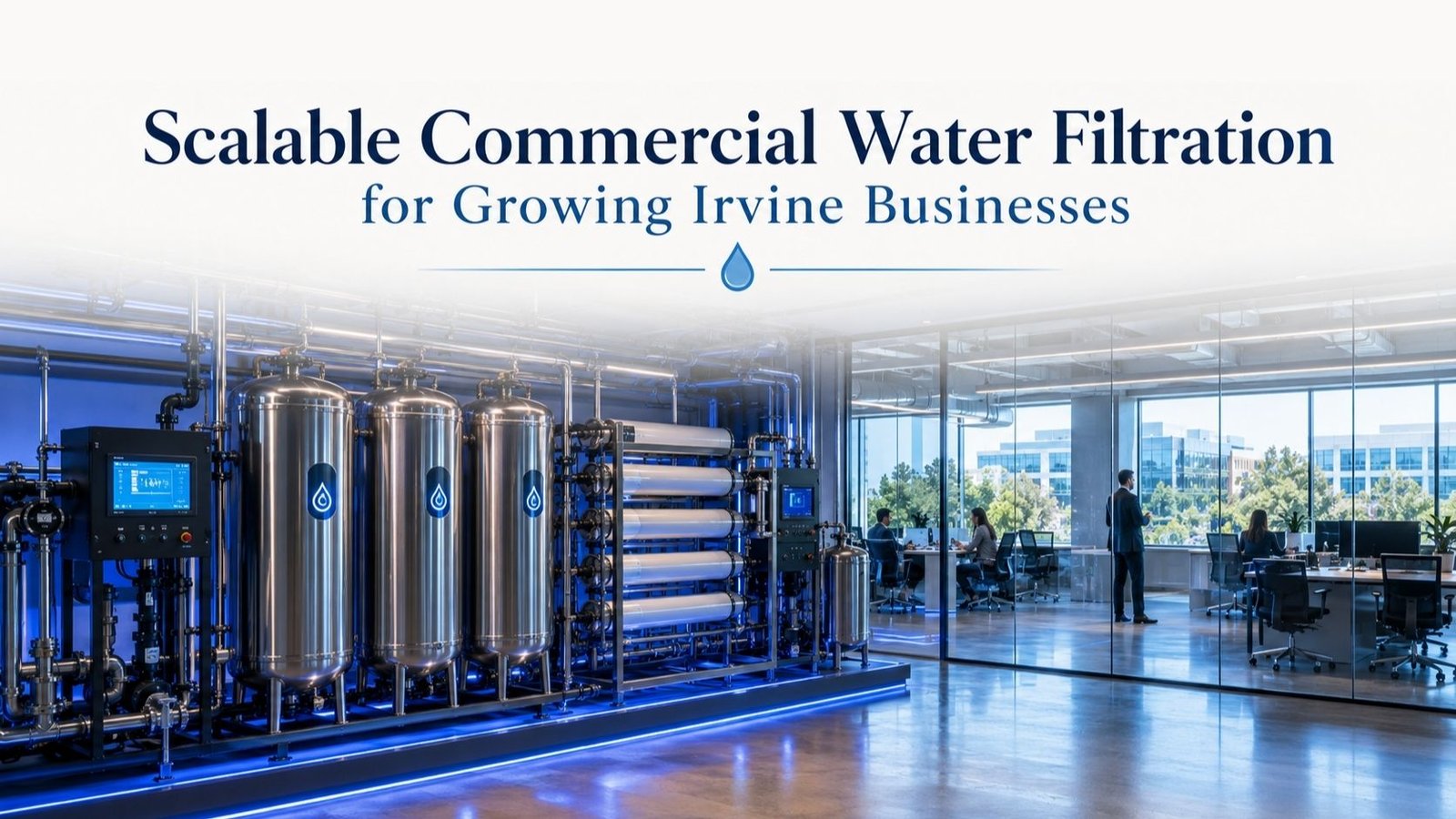 Scalable commercial water filtration system for a growing Irvine business.