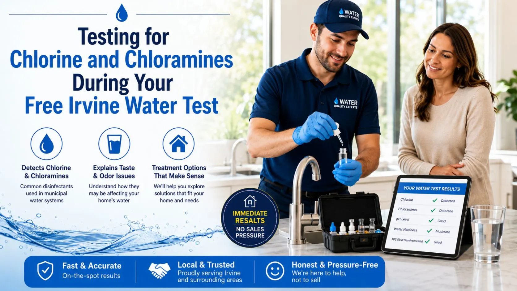 Testing for Chlorine and Chloramines During Your Free Irvine Water Test