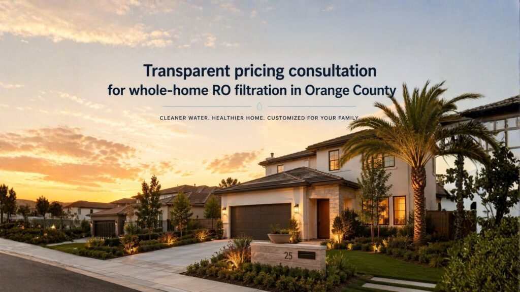 Transparent pricing consultation for whole-home RO filtration in Orange County