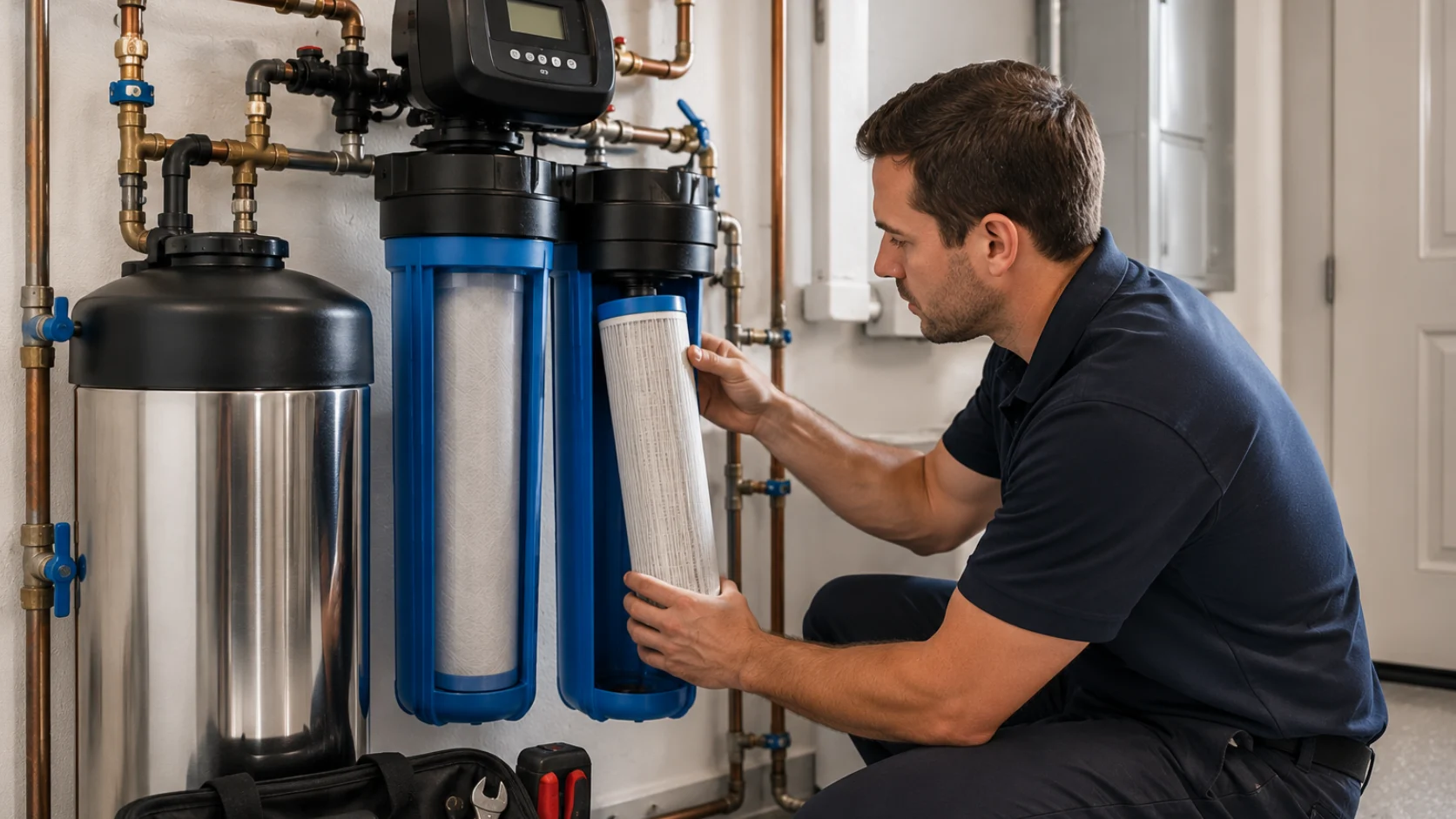 Routine water filtration maintenance ensuring long-term system performance