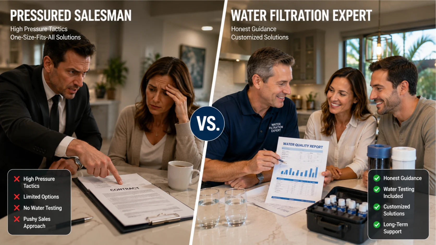 Water filtration company providing honest recommendations with no-pressure consultations