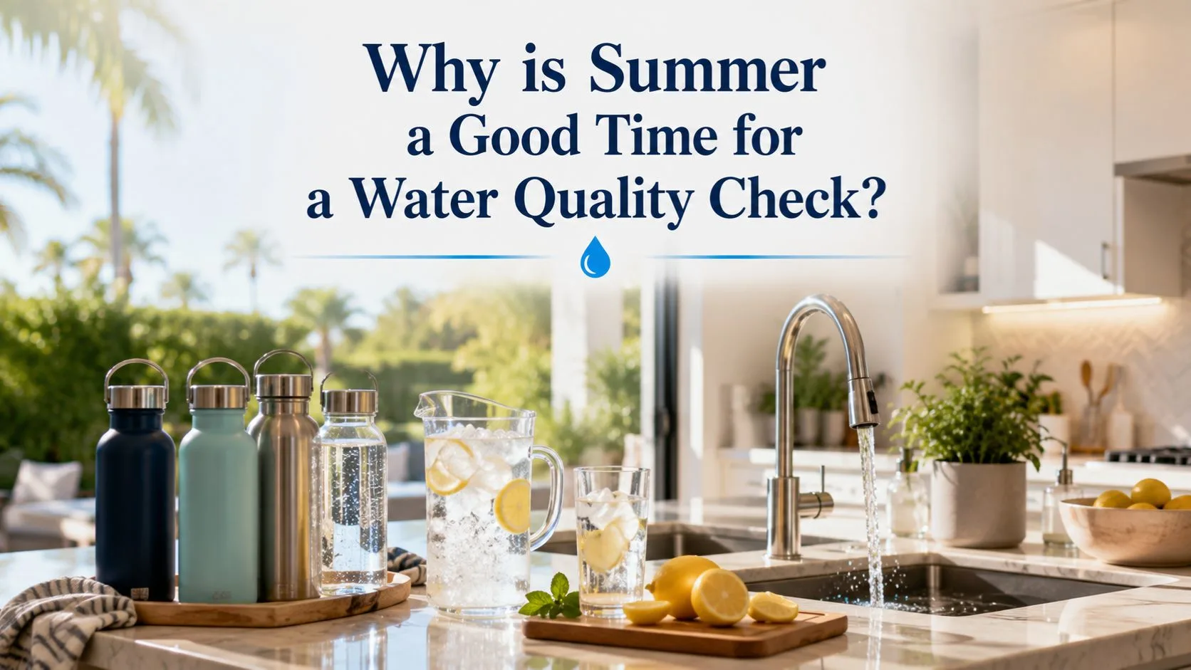 Water quality check being performed in an Irvine home during a free in-home water test