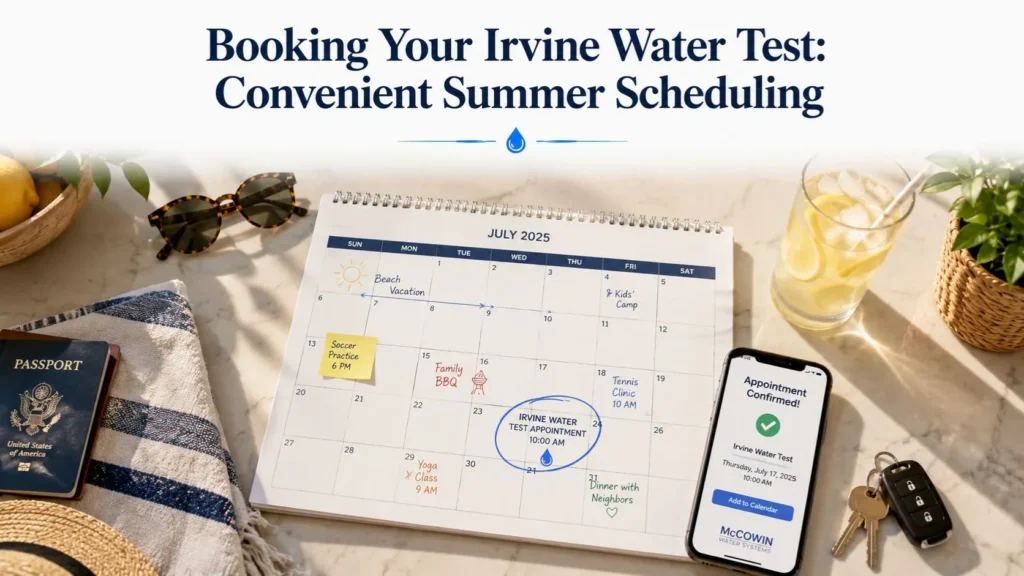 Planning a convenient water test appointment around a busy summer schedule in Irvine.