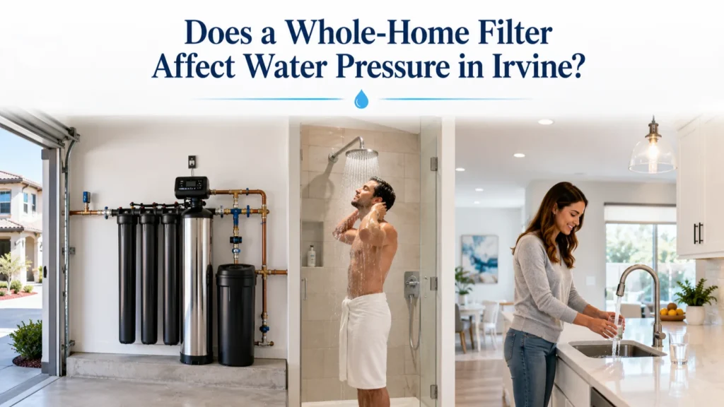 Whole-Home Filter professionally installed in an Irvine home to maintain strong water pressure and improve water quality