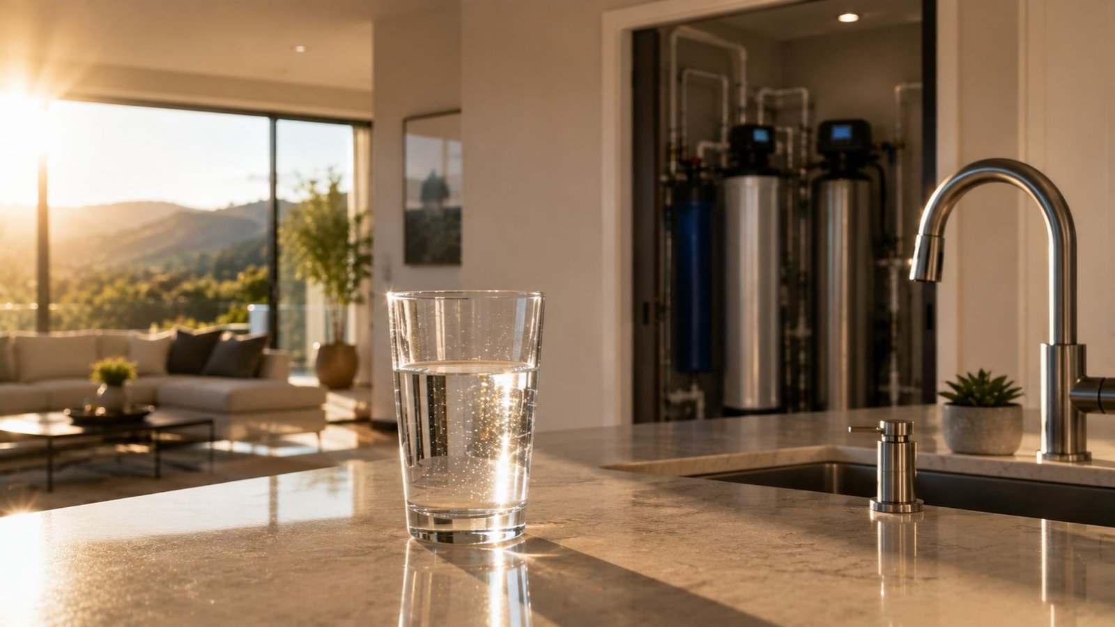 Clean drinking water representing dependable Custom Whole-Home Filtration