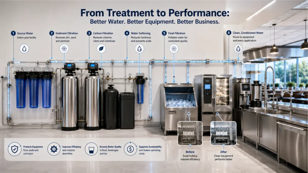 Commercial water treatment systems helping protect business equipment from water-related problems