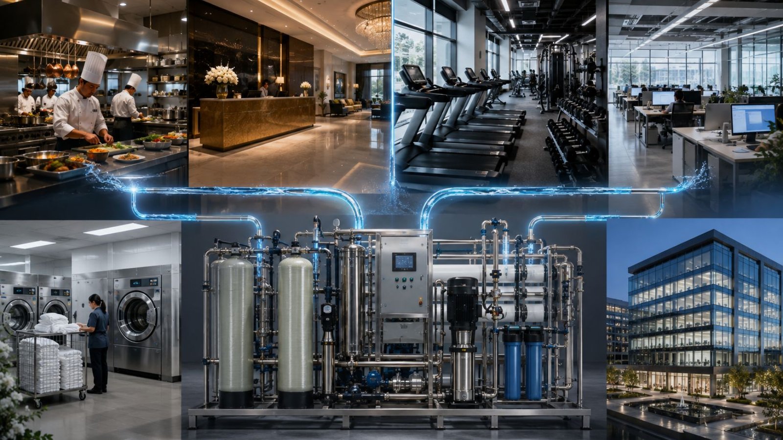 Customized commercial water system for different businesses