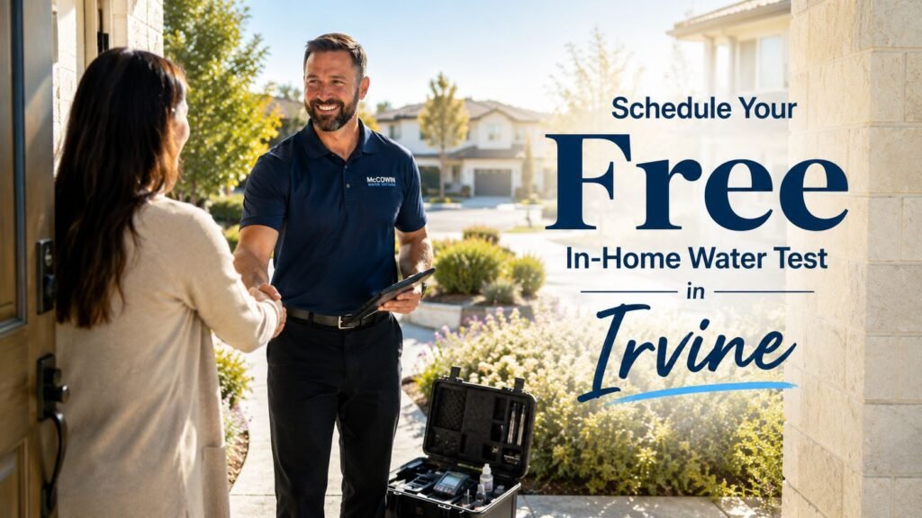 Free in-home water test specialist visiting an Irvine home