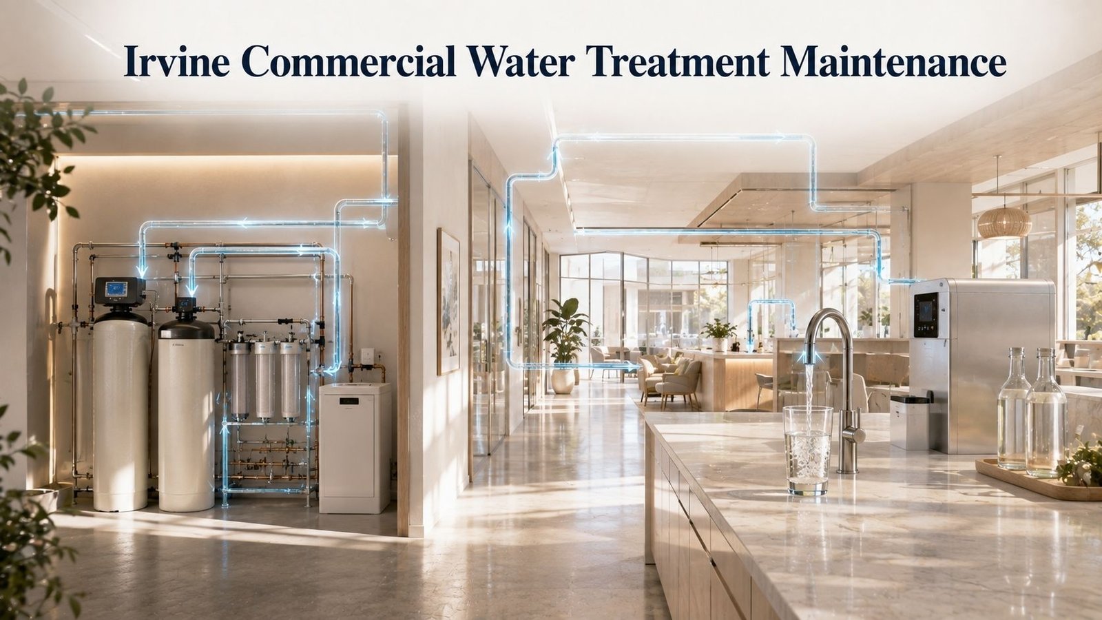 Irvine commercial water treatment maintenance system for a modern business facility