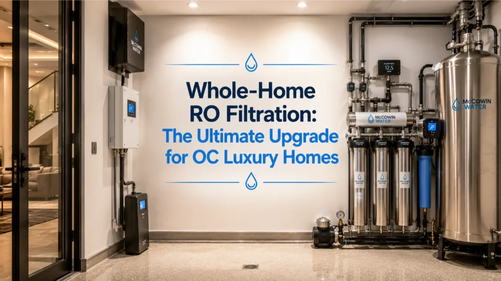 Luxury whole home ro filtration system professionally installed in a high-end Orange County residence.