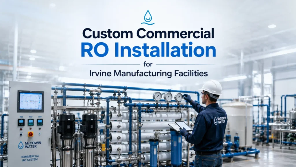 Water specialist carrying out scheduled Commercial RO maintenance and system inspection.