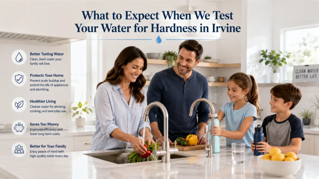 Water hardness solution providing cleaner water and improved everyday living for an Irvine family.