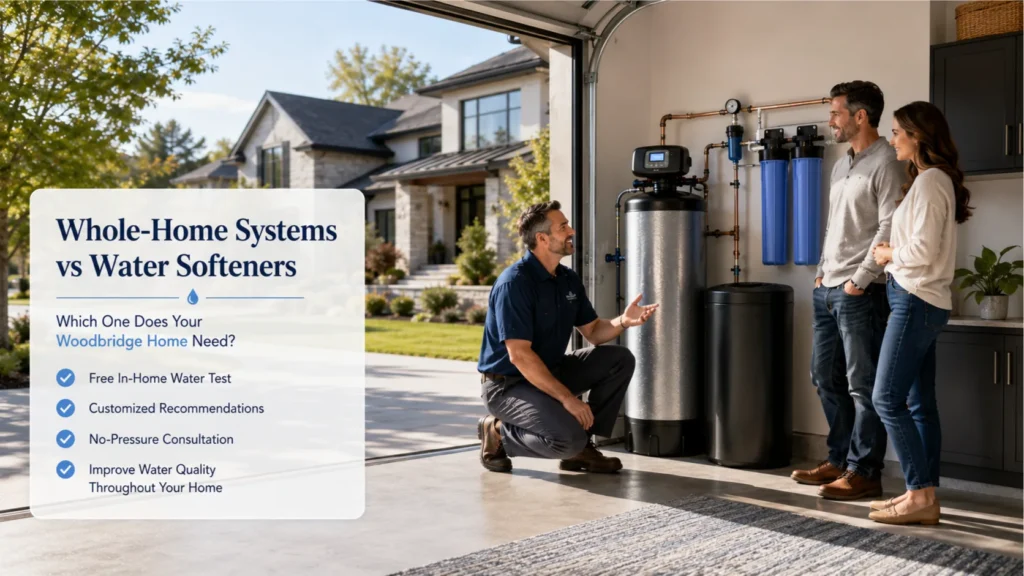 Whole-Home Systems  explaining water softeners versus whole-home filtration for Irvine homes.