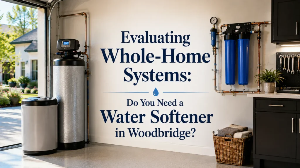 Whole-Home Systems showing a water softener and whole-home filtration system in a Woodbridge Irvine home.